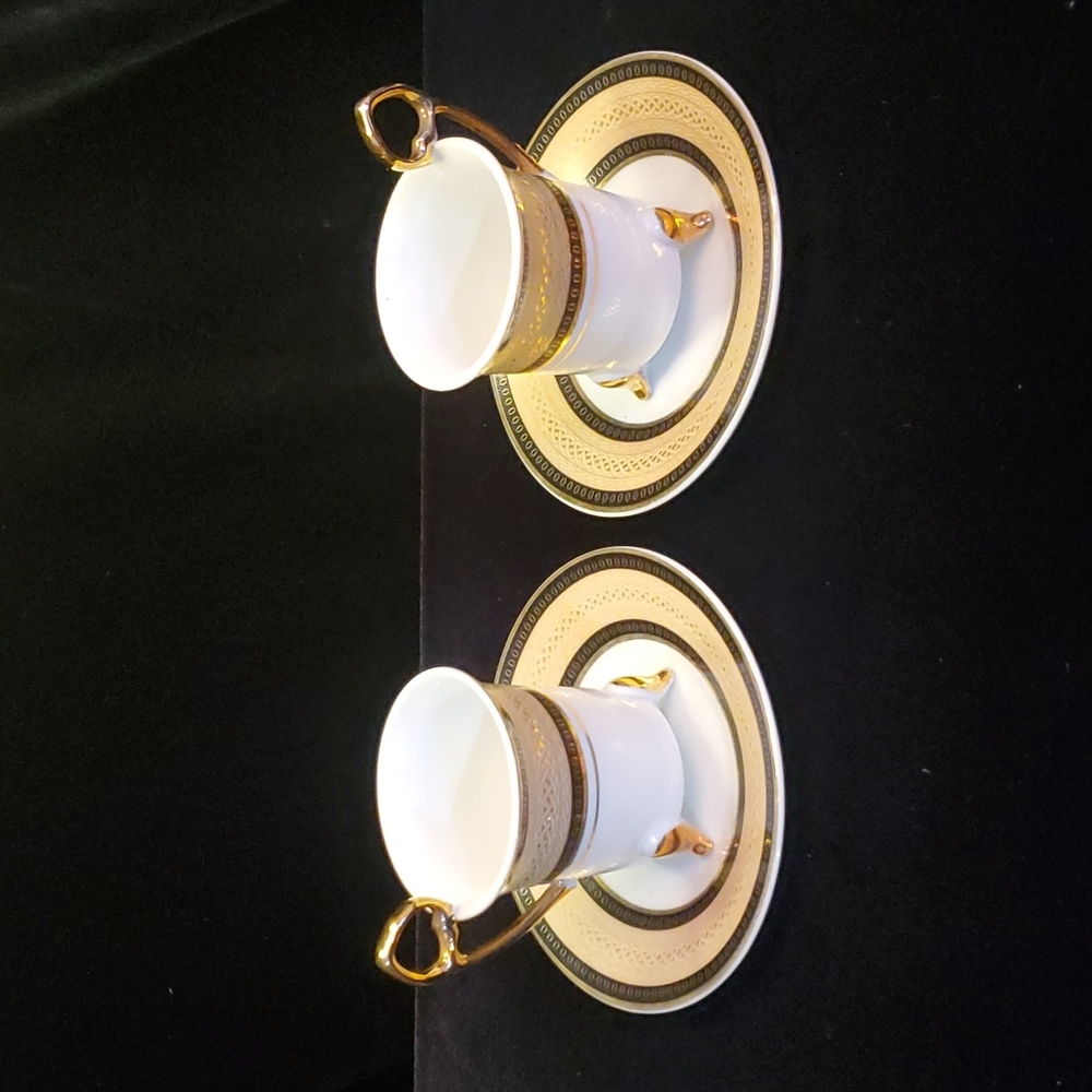 2 Demitass Cups and Saucers